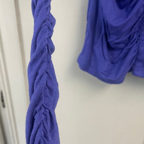 Marciano Size Small Blue Ruched Off Shoulder Top Festival Club Y2K Guess - Picture 5 of 6